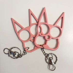 Cat pointy ears keychain~ Cat Knuckles~ self defense keychain~pink & pink